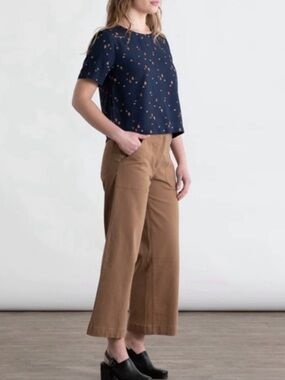 Bridge & Burn Gladstone Wide Leg Cropped Pants Brown Women Size 29